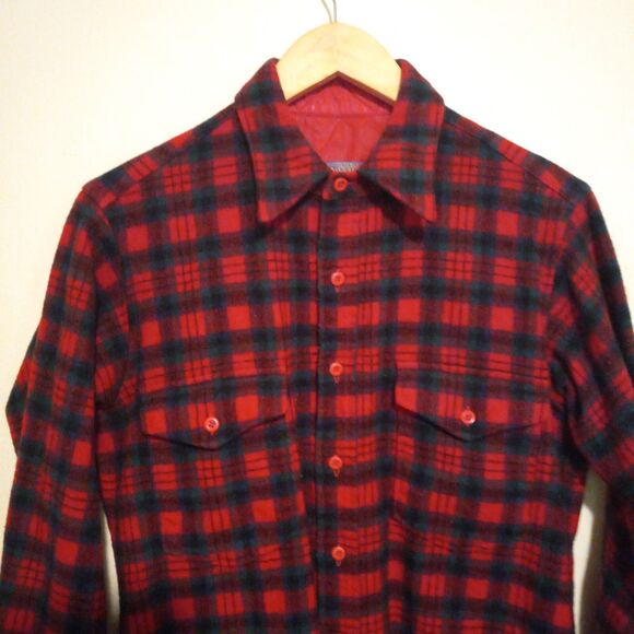 Vtg Pendleton MacDuff Tartan Field Shirt-Size 15.5/M-Wool-Flap Pockets-USA Made - Picture 2 of 10